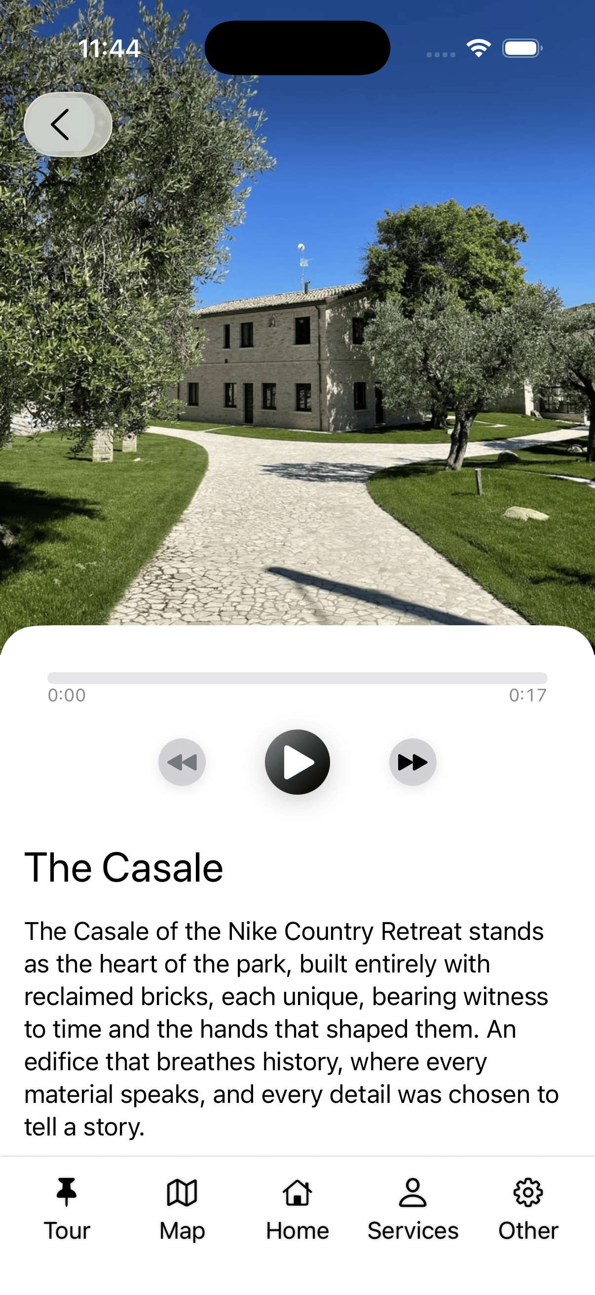 Nike Country Retreat — schermata app mobile